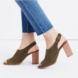 Madewell Suede Cary Slingback Heeled Sandals [S6363]